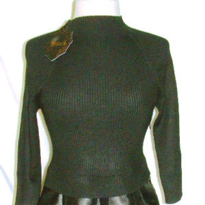 BLACK LONG SLEEVE BLACK SWEATER DRESS SIZE SM